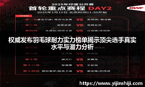 权威发布羽毛球耐力实力榜单揭示顶尖选手真实水平与潜力分析